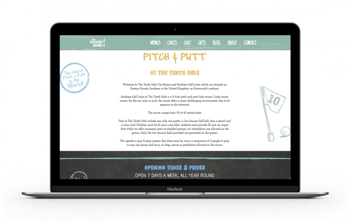 Website Design Portsmouth | Tenth Hole Tearooms